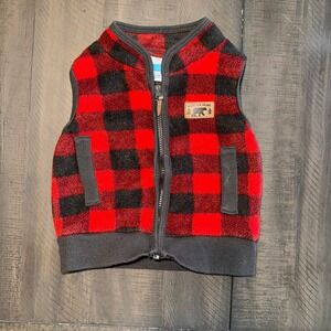 Bon Bebe Buffalo Plaid Fleece Vest Baby Toddler Red Black Explore More Patch